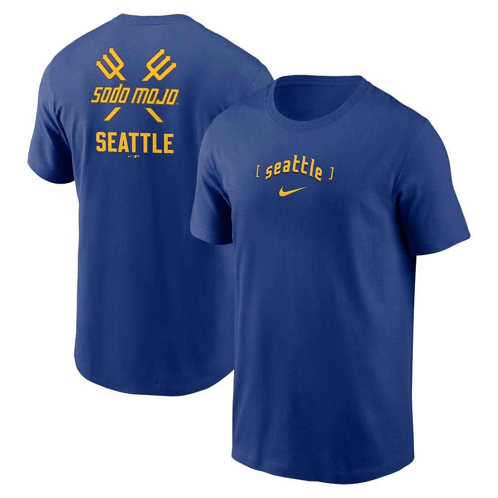 T-shirt Nike Royal Seattle Mariners City Connect 2-Hit pour homme