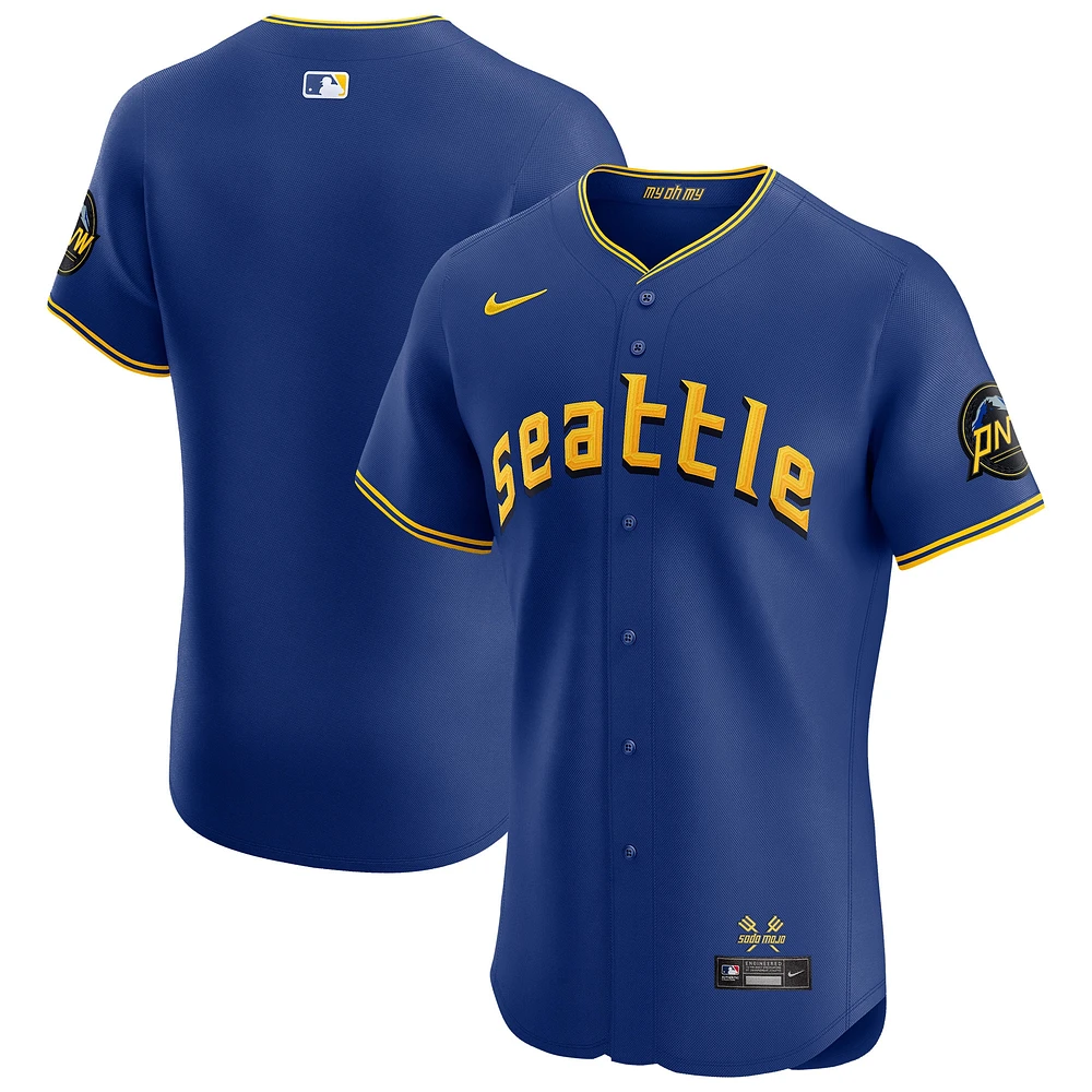 Men's Nike Royal Seattle Mariners City Connect Elite Jersey