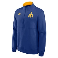 Men's Nike Royal Seattle Mariners Cooperstown Collection Fleece Half-Zip Pullover