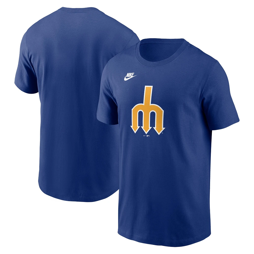 T-shirt avec logo de l'équipe Nike Royal Seattle Mariners Cooperstown Collection pour homme