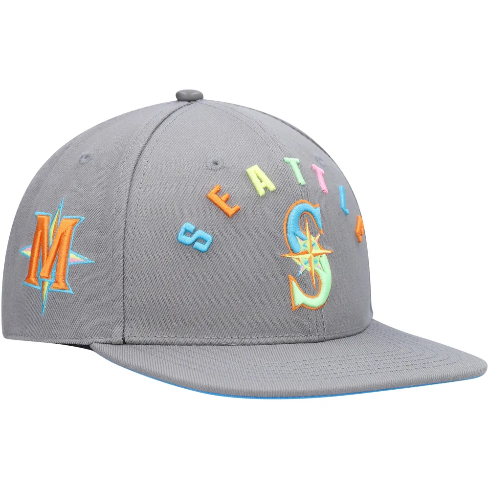 Pro Standard Men's Pro Standard Gray Seattle Mariners Washed Neon Snapback  Hat