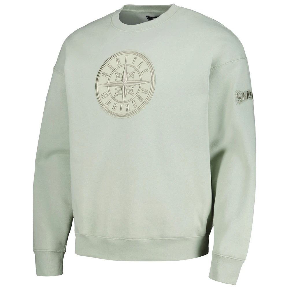 Men's Pro Standard Green Seattle Mariners Neutral Drop Shoulder Pullover Sweatshirt