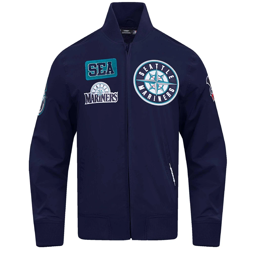 Men's Pro Standard Navy Seattle Mariners Area Code Twill Full-Zip Jacket