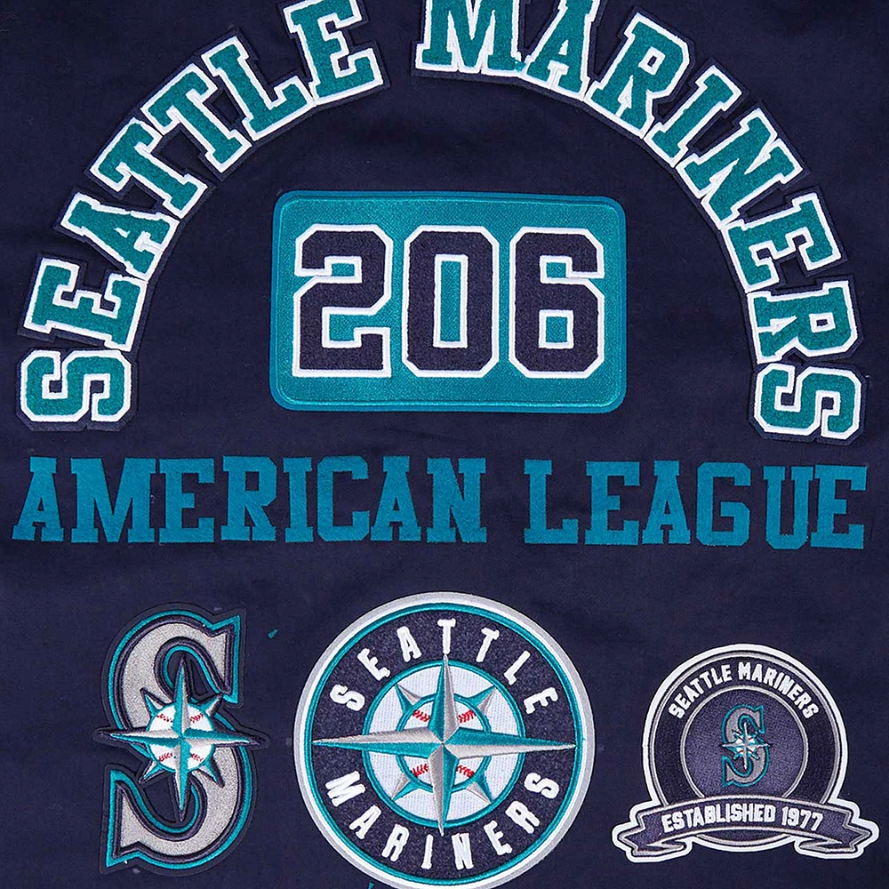 Men's Pro Standard Navy Seattle Mariners Area Code Twill Full-Zip Jacket