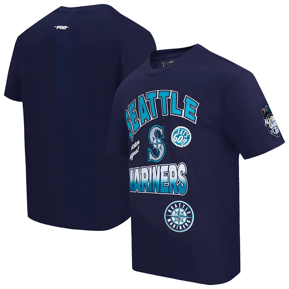 Men's Pro Standard Navy Seattle Mariners Turn It Up Dropped Shoulder T-Shirt