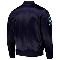 Men's Pro Standard Navy Seattle Mariners Wordmark Satin Full-Snap Jacket