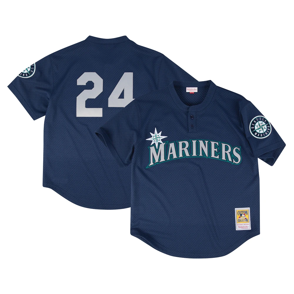 Maillot d'entraînement au bâton en maille pour hommes, profil bleu marine, Seattle Mariners, Big & Tall, collection Cooperstown