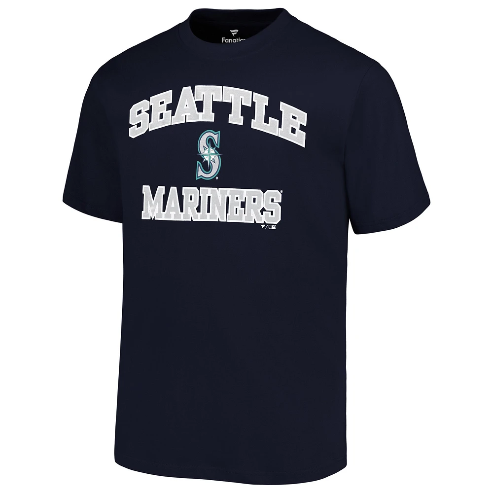 Men's Profile Navy Seattle Mariners Big & Tall Heart Soul T-Shirt