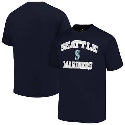 T-shirt pour hommes, bleu marine, Seattle Mariners, Big & Tall, Heart Soul