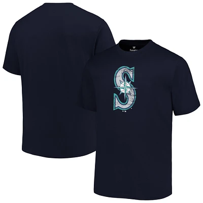 T-shirt à logo principal pour hommes, bleu marine, Seattle Mariners, grand et