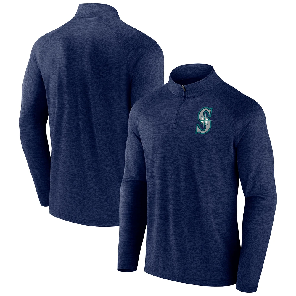 Haut à quart de zip raglan pour hommes Profile Navy Seattle Mariners Big & Tall