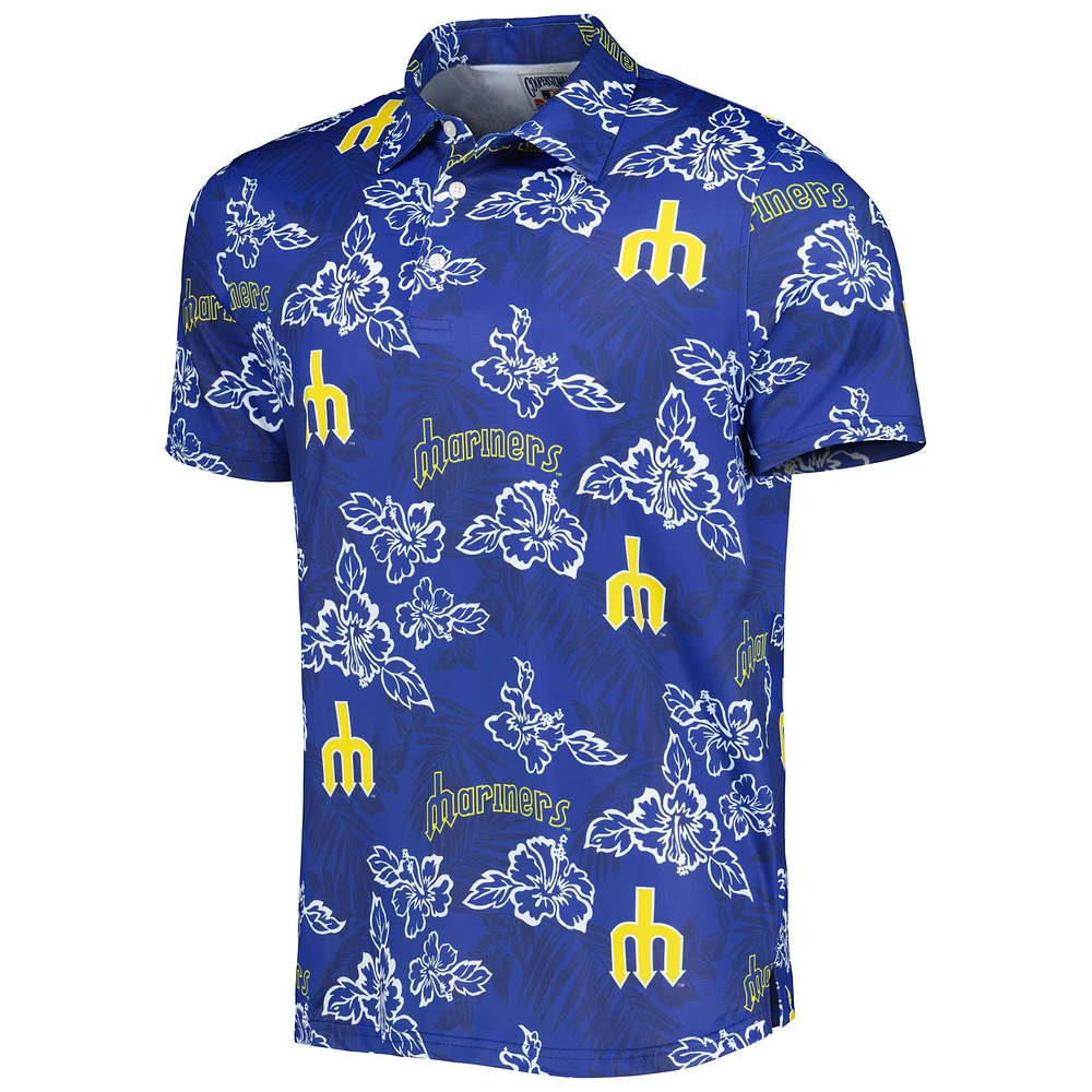 Men's Reyn Spooner Navy Seattle Mariners Cooperstown Collection Puamana Print Polo