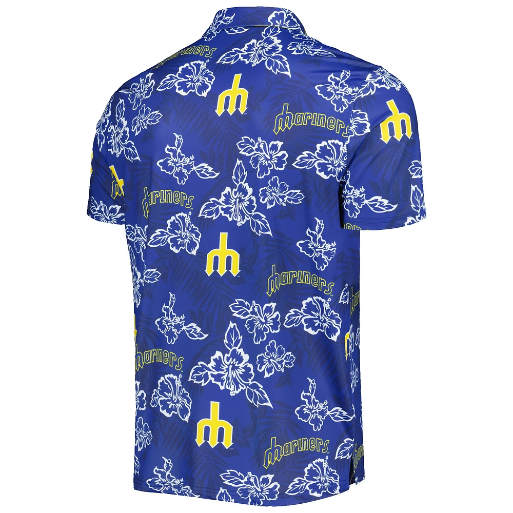 Men's Reyn Spooner Navy Seattle Mariners Cooperstown Collection Puamana Print Polo