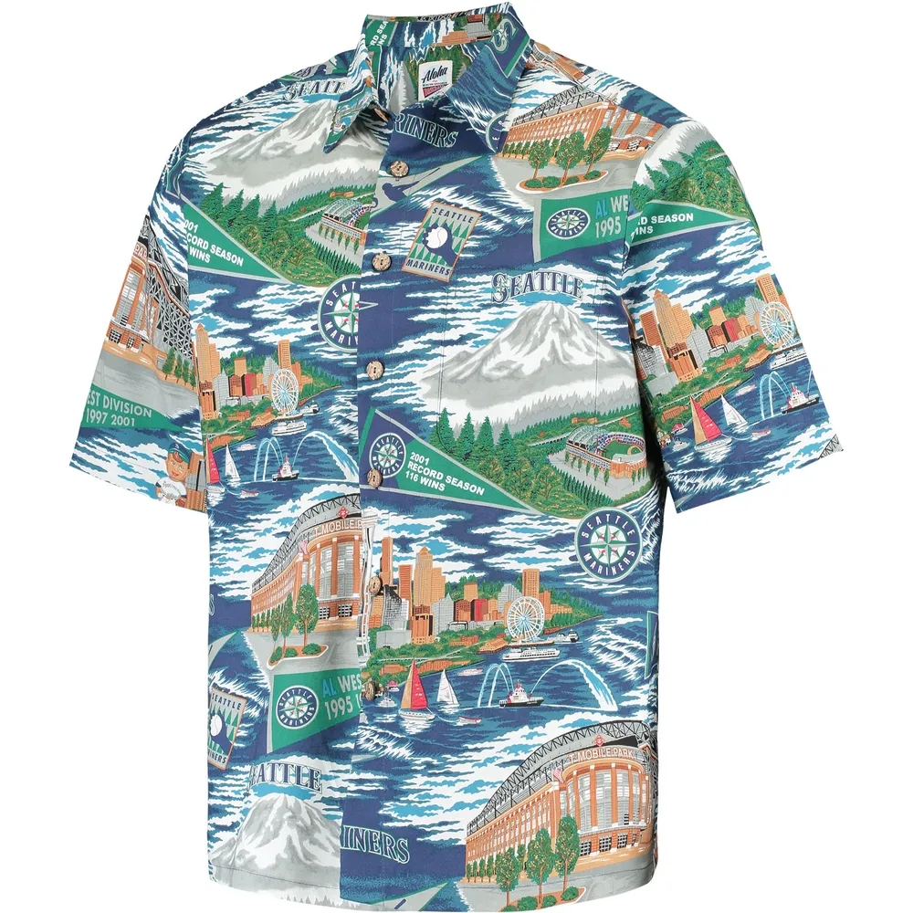 Men's Reyn Spooner Navy Seattle Mariners scenic Button-Up Shirt