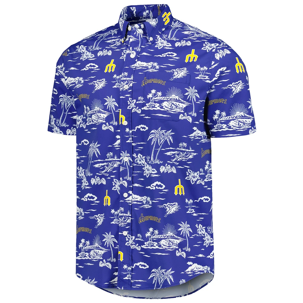 Men's Reyn Spooner Royal Seattle Mariners Kekai Button-Down Shirt