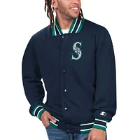 Men's Starter Navy Seattle Mariners Secret Weapon Full-Snap Jacket