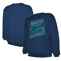 Men's Stitches Navy Seattle Mariners Lightweight Crew Sweatshirt