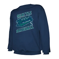 Men's Stitches Navy Seattle Mariners Lightweight Crew Sweatshirt
