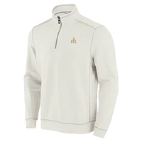 Sweat-shirt Tommy Bahama crème pour homme, modèle Sport Tobago Bay Tri-Blend, demi-zippé, Seattle Mariners