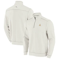 Sweat-shirt Tommy Bahama crème pour homme, modèle Sport Tobago Bay Tri-Blend, demi-zippé, Seattle Mariners