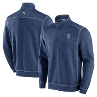 Men's Tommy Bahama Navy Seattle Mariners Tobago Bay Tri-Blend Half-Zip Jacket