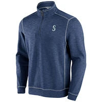 Men's Tommy Bahama Navy Seattle Mariners Tobago Bay Tri-Blend Half-Zip Jacket