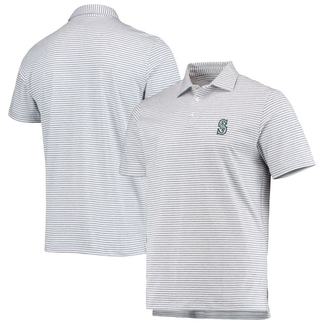 Polo pour homme Vineyard Vines gris Seattle Mariners Heathered Winstead Sankaty