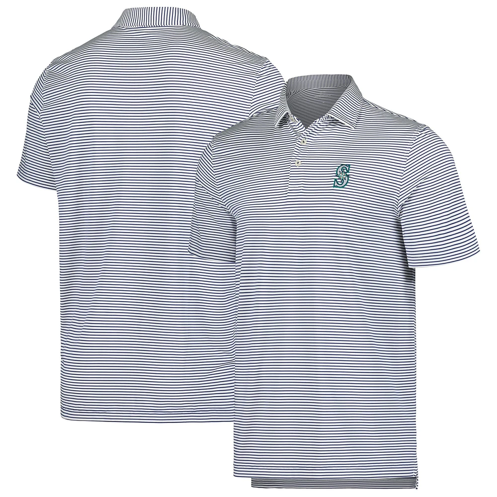 Men's Vineyard Vines  Navy Seattle Mariners Bradley Stripe Polo