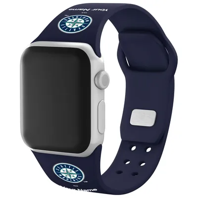 Seattle Mariners Personalized Silicone Apple Watch Band - Navy