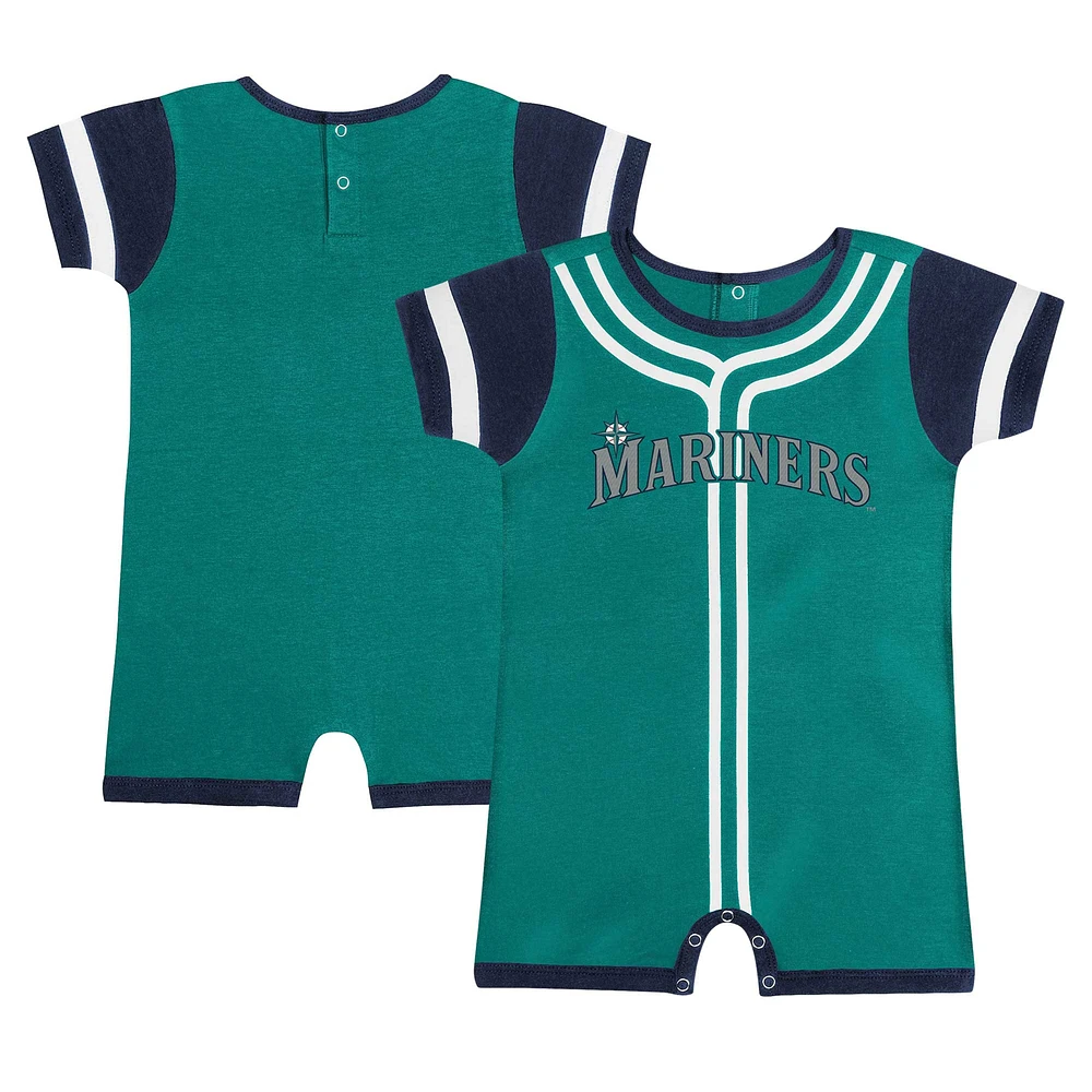 Barboteuse Fast Pitch Fanatics Aqua Seattle Mariners pour nouveau-nés et nourrissons