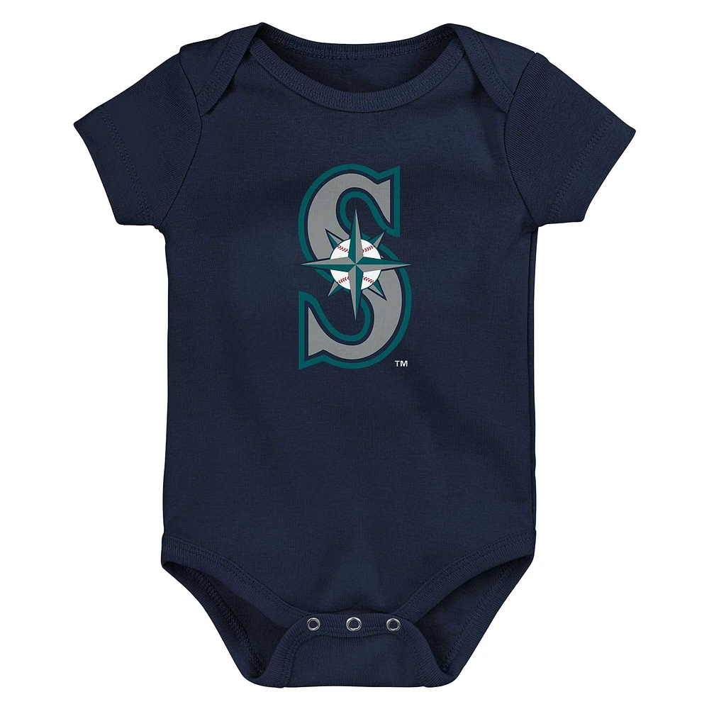 Newborn & Infant Seattle Mariners 3-Pack Fan Pennant Bodysuit Set