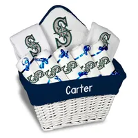 Seattle Mariners Newborn & Infant Personalized Large Gift Basket - White