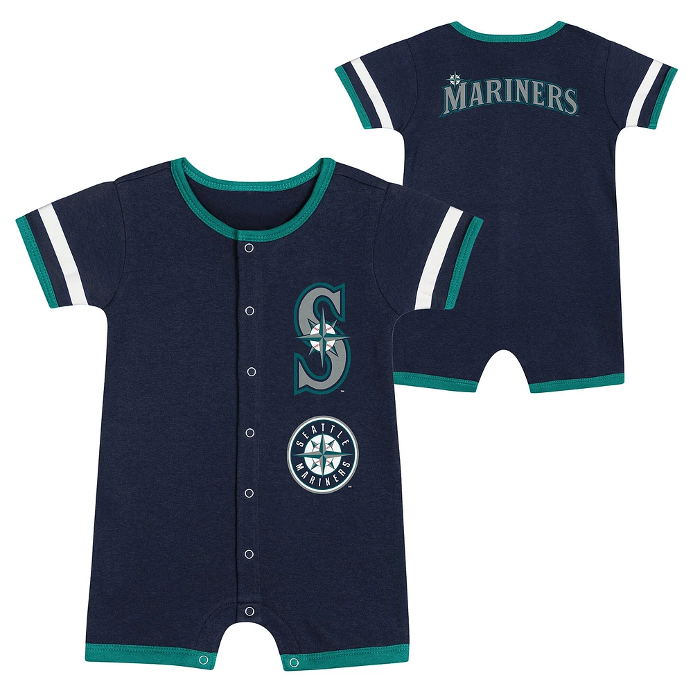 Newborn  Navy Seattle Mariners Double Hit Coveralls