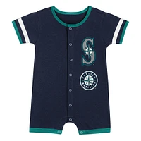 Newborn  Navy Seattle Mariners Double Hit Coveralls