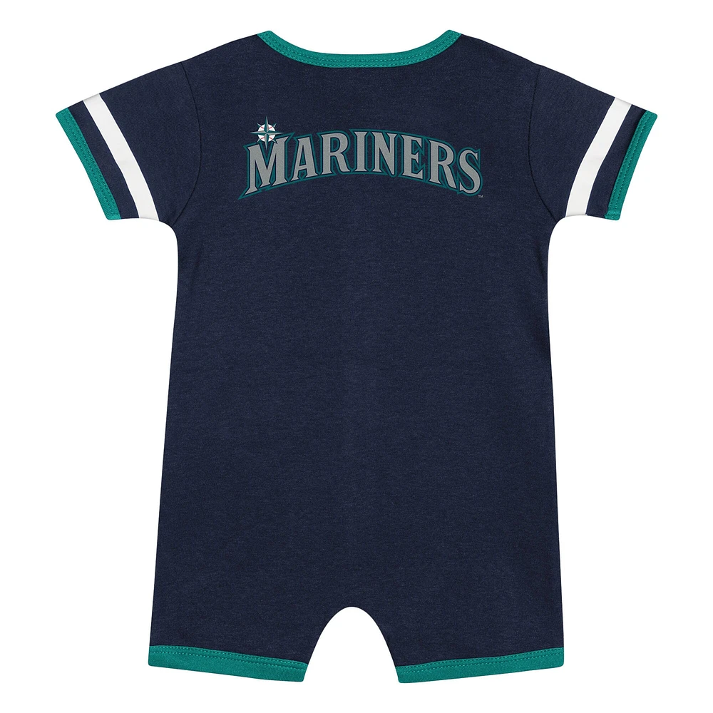 Newborn  Navy Seattle Mariners Double Hit Coveralls