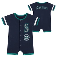 Newborn  Navy Seattle Mariners Double Hit Coveralls