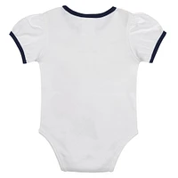 Newborn White/Navy Seattle Mariners Sweet Catcher 3-Piece Bodysuit, Headband and Skirt Set
