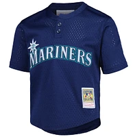 Mitchell & Ness Ken Griffey Jr. Navy Seattle Mariners Cooperstown Collection Maillot d'entraînement au bâton en maille