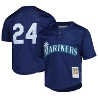 Mitchell & Ness Ken Griffey Jr. Navy Seattle Mariners Cooperstown Collection Maillot d'entraînement au bâton en maille