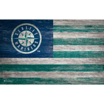 Seattle Mariners 11'' x 19'' Distressed Flag Sign