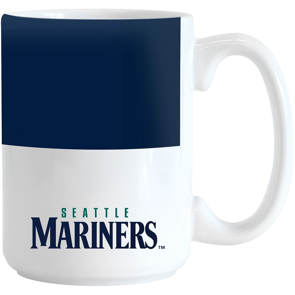 Mariners de Seattle 15oz. Tasse à blocs de couleurs