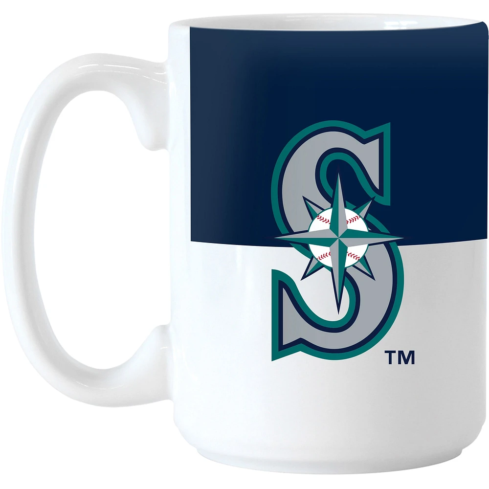 Mariners de Seattle 15oz. Tasse à blocs de couleurs