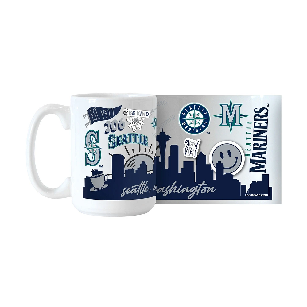 Mariners de Seattle 15 oz. Tasse en céramique indigène