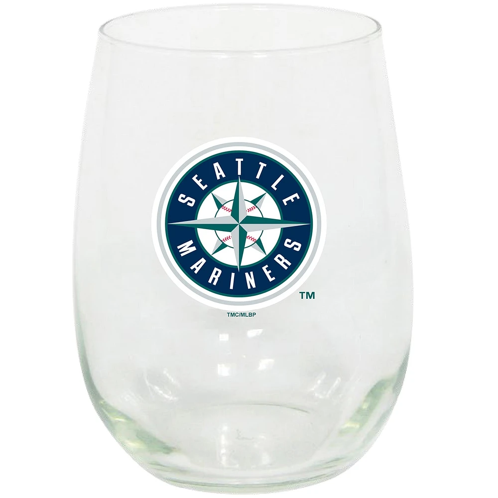 Mariners de Seattle 15 oz. Verre à vin sans pied