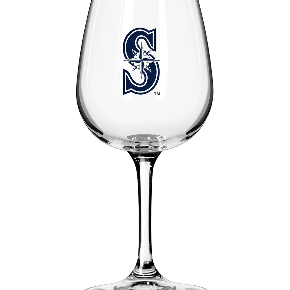 Verre à vin à pied avec logo des Mariners de Seattle, 12 oz