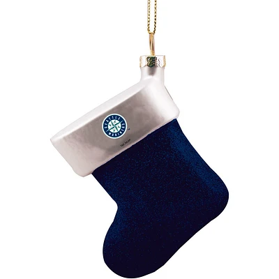 Seattle Mariners Logo Blown Glass Stocking Ornament