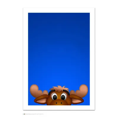 Seattle Mariners Mariner Moose 24" x 32" Minimalist Mascot Art Giclee