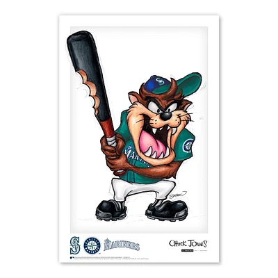 Tasmanian Devil Seattle Mariners 11" x 17" Looney Tunes Poster Print