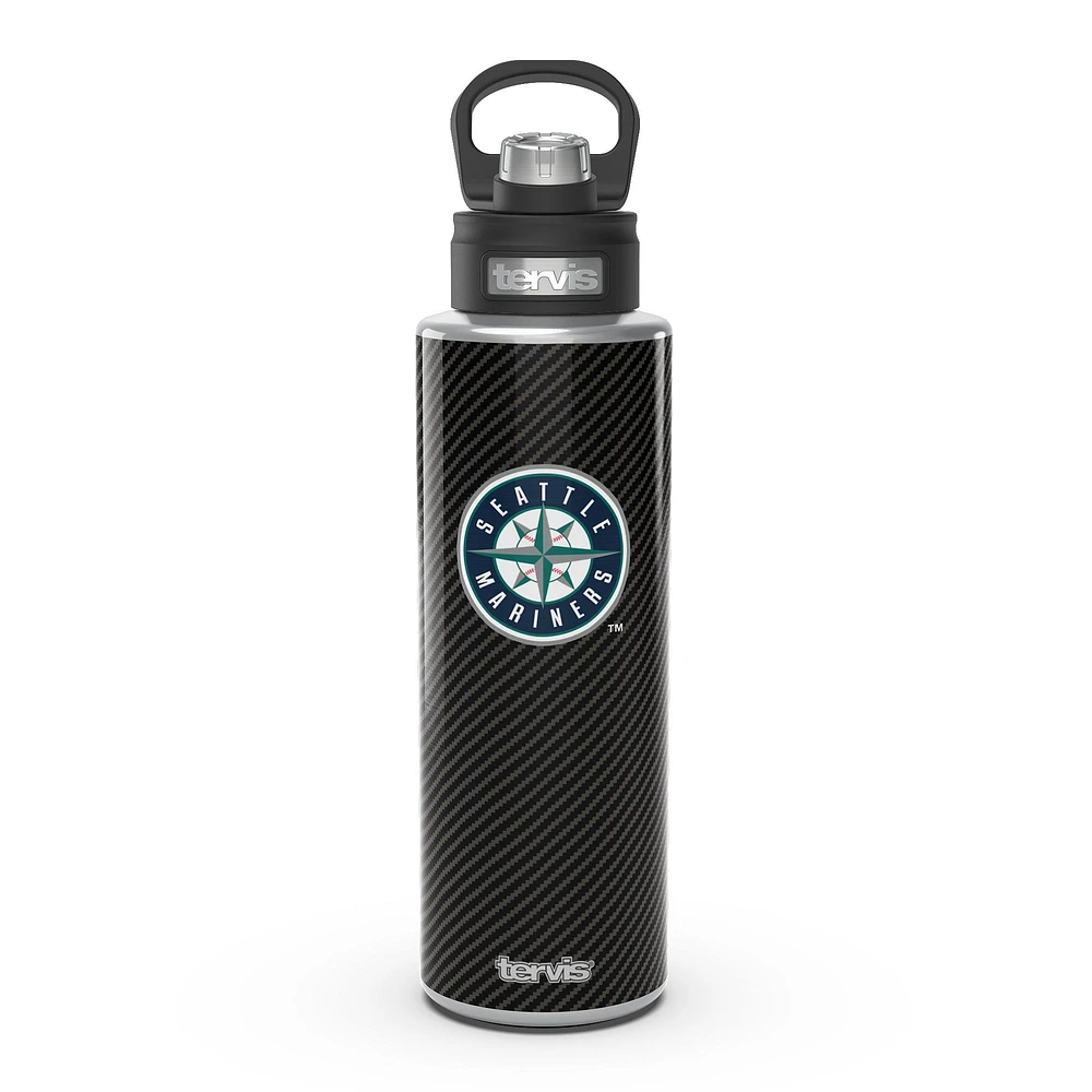 Tervis Mariners de Seattle 40oz. Bouteille d'eau à large goulot en fibre de carbone