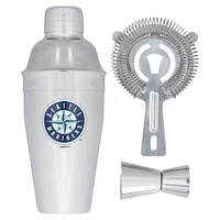 The Memory Company Seattle Mariners Ensemble shaker, passoire et doseur en acier inoxydable